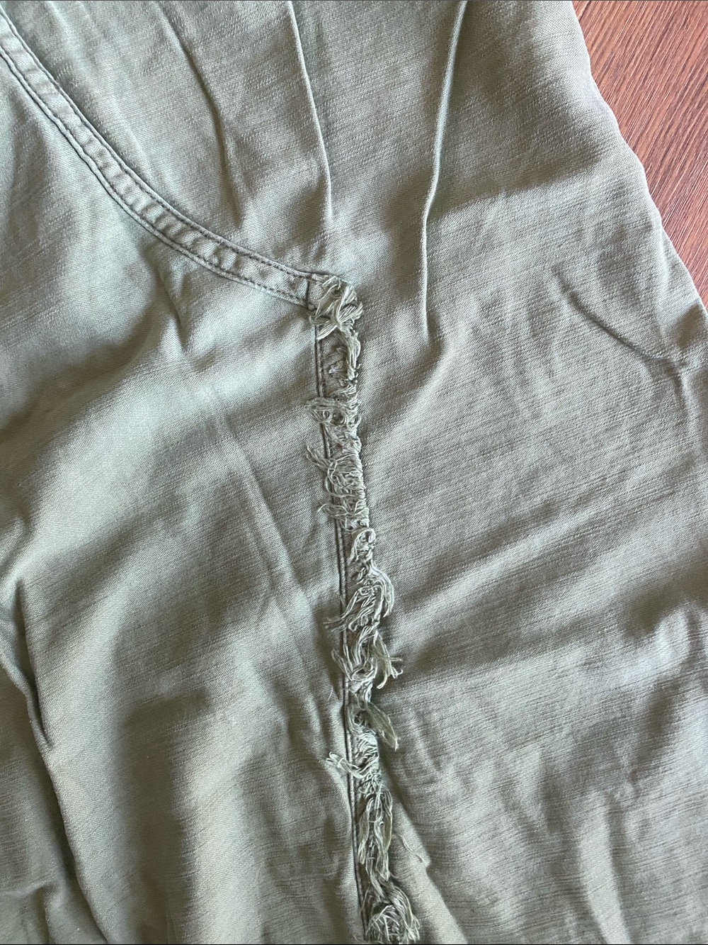 Free People Olive Green Patchwork Midi Skirt - Picture 6 of 7
